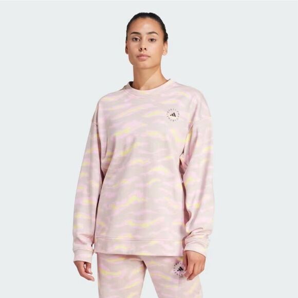 Adidas by Stella McCartney TrueCasuals Zebra Printed Crewneck‎ Sweatshirt Medium - Picture 1 of 8